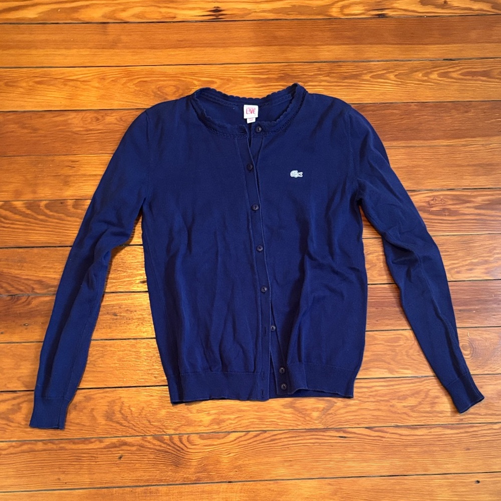 Lacoste Blue Button-Up Cardigan
